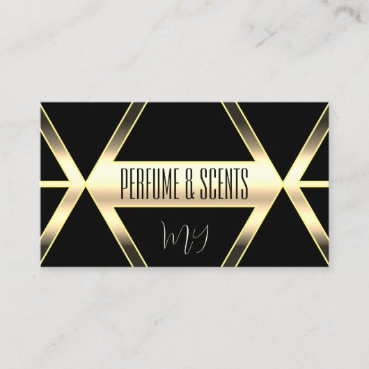 Oogvis vangt zwart en licht Golden met monogram Visitekaartje (Voorkant)