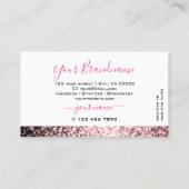 Oogvis Witte roze mousserende glitter Shimmery Visitekaartje (Achterkant)