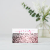 Oogvis Witte roze mousserende glitter Shimmery Visitekaartje (Staand voorkant)