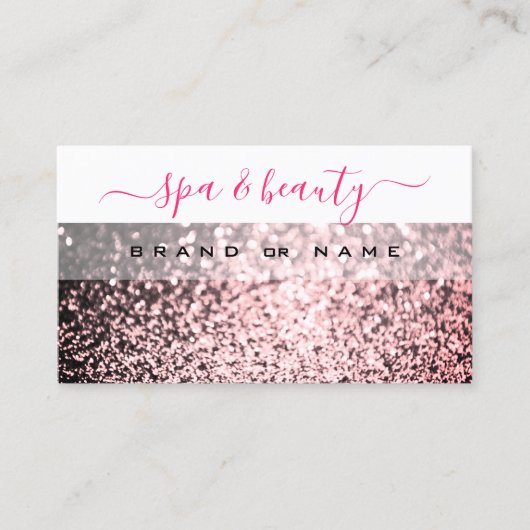 Oogvis Witte roze mousserende glitter Shimmery Visitekaartje (Voorkant)