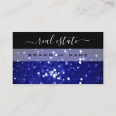 Oogvis zwarte blauwe mousserende glitter Shimmery Visitekaartje (Voorkant)