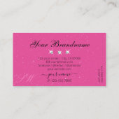 Oogvis zwarte roze Initialen met ruitjes Visitekaartje (Achterkant)