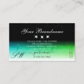 Oogvis zwarte witte en Blauwgroen monogram juwelen Visitekaartje (Achterkant)