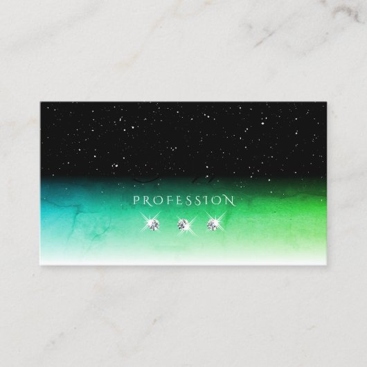 Oogvis zwarte witte en Blauwgroen monogram juwelen Visitekaartje (Voorkant)