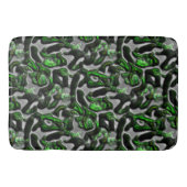 Oogvisachtige kalkgroene textuur, gekerfd in grijs badmat (Voorkant)