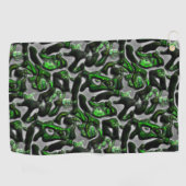 Oogvisachtige kalkgroene textuur, gekerfd in grijs golfhanddoek (Horizontaal)