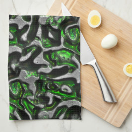 Oogvisachtige kalkgroene textuur, gekerfd in grijs theedoek