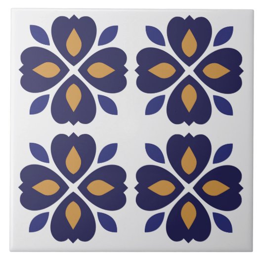 Oogvissenvangst floraal Azulejos Portugese marineb Tegeltje (Voorkant)