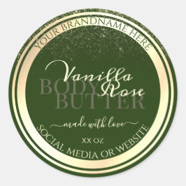 Oogvisserij Donkergroene productlabels Gold Lijst Ronde Sticker