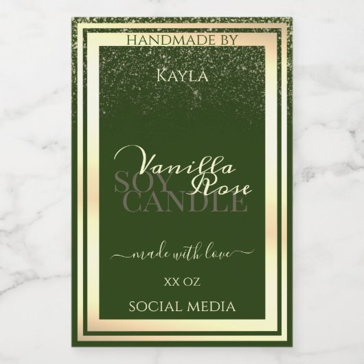 Oogvisserij Donkergroene productlabels Gold Lijst Voedselcontainer Etiket (Enkel label)