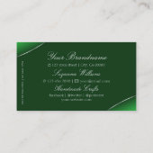 Oogvisserij Emerald Green met Chic Silver Border Visitekaartje (Achterkant)