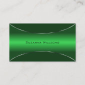 Oogvisserij Emerald Green met Chic Silver Border Visitekaartje (Voorkant)