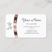 Oogvisserij Roos Gold en witte monogram diamanten Visitekaartje (Achterkant)