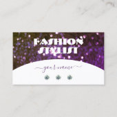 Oogvisserij Witte Paars sparkle Glitter Diamonds Visitekaartje (Voorkant)