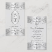 Oogvisserij Zilvergrijze  Ornamenten Monogram Visitekaartje (Voorkant / Achterkant)