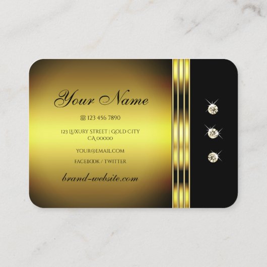 Oogvisserij zwart en goudjuwelen diamanten visitekaartje (Achterkant)