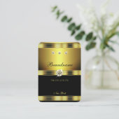 Oogvisserij zwart en goudjuwelen diamanten visitekaartje (Staand voorkant)