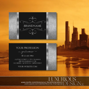 Oogvisserij zwarte zilver Glitter  Ornamenten Visitekaartje