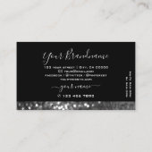 Oogvisserij zwarte zilver sparkle Glitter Shimmery Visitekaartje (Achterkant)
