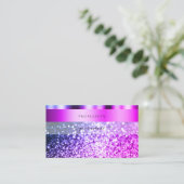 Oogvlek roze Paarse sparkle Glitter Flashy Visitekaartje (Staand voorkant)