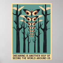 Oogvlinder in het bos -  citaat poster