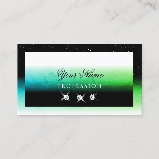 Oogvondst joodse zwarte witte Blauwgroen Ombre Visitekaartje (Voorkant)