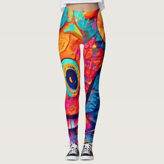 Oogvormig blad close-up leggings (Voorkant)
