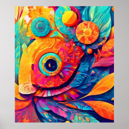 Oogvormig blad close-up poster