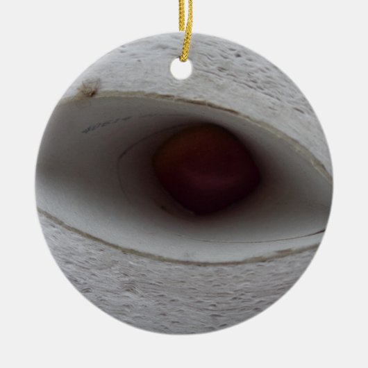 oogvormig gat, gemaakt van papier keramisch ornament (Voorkant)