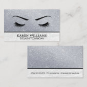 Oogwimper | glinsteren | wit krokodillenleer visitekaartje (Voorkant / Achterkant)