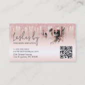 Oogwimpers Glam Blush Pink Dripping Glitter Visitekaartje (Achterkant)