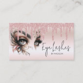 Oogwimpers Glam Blush Pink Dripping Glitter Visitekaartje (Voorkant)