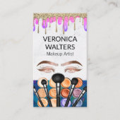 Oogwimpers | Glitter Drip Make-up Beauty Visitekaartje (Voorkant)