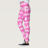 Oogzalig geveegd kerstpatroon Leggings (Links)