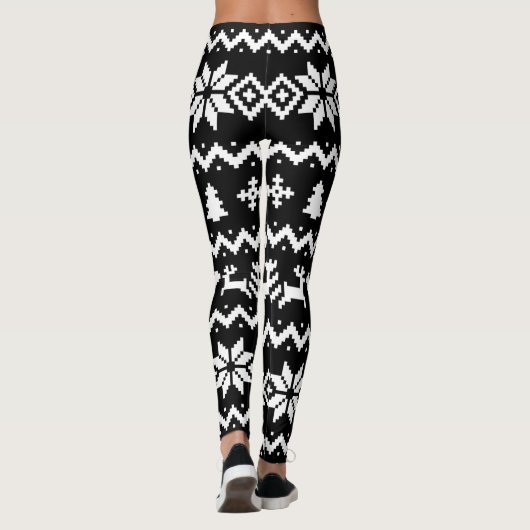 Oogzalig geveegd kerstpatroon Leggings (Achterkant)