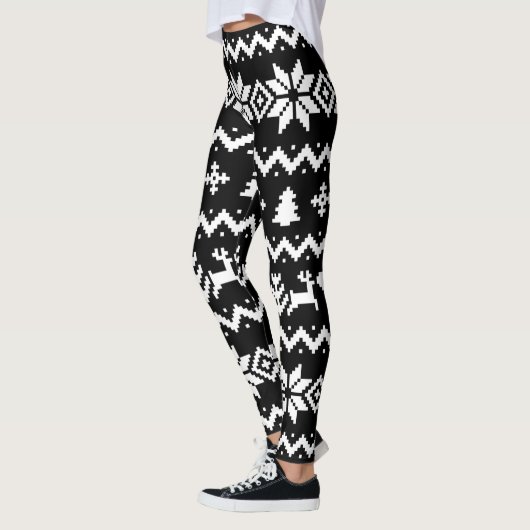 Oogzalig geveegd kerstpatroon Leggings (Links)
