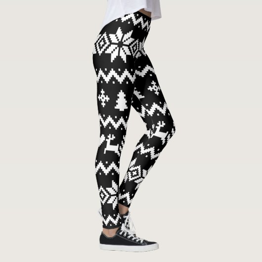 Oogzalig geveegd kerstpatroon Leggings (Rechts)