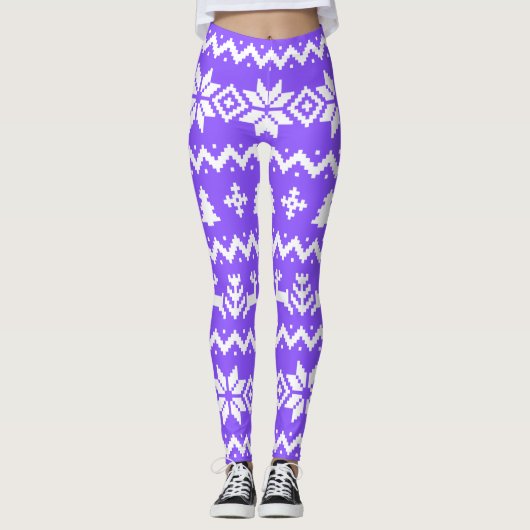 Oogzalig geveegd kerstpatroon Leggings (Voorkant)