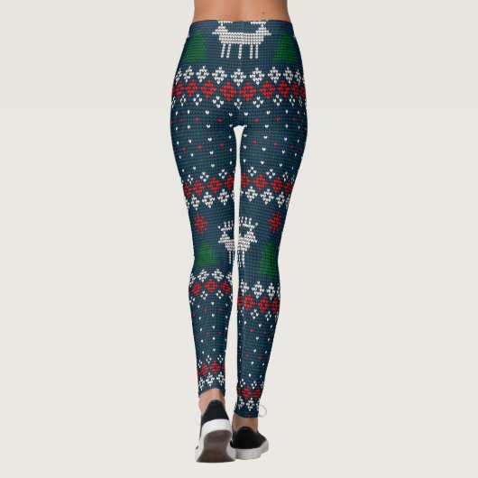 Oogzalig kerstfeest-breidpatroon leggings (Achterkant)