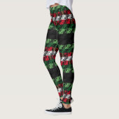 Oogzalig kerstfeest-Damaspatroon Leggings (Links)