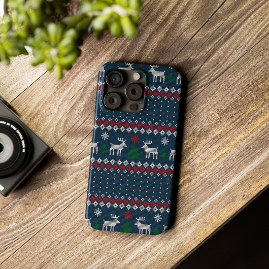 Oogzalig kerstfeest Faux Knit Pattern Case-Mate iPhone Case
