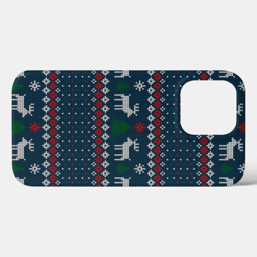 Oogzalig kerstfeest Faux Knit Pattern Case-Mate iPhone Case (Achterkant (horizontaal))