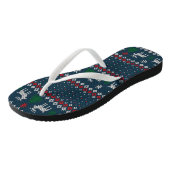 Oogzalig kerstfeest Faux Knit Pattern Teenslippers (Schuin)