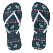 Oogzalig kerstfeest Faux Knit Pattern Teenslippers (Voetbed)