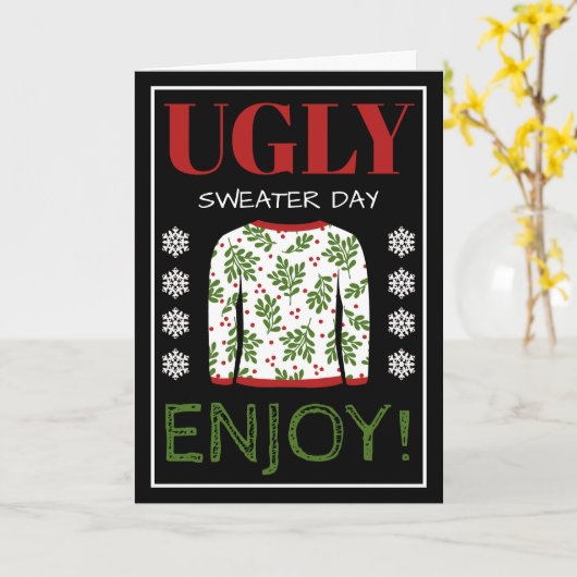 Oogzalig kerstfeest kaart (Gele Bloem)