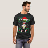 Oogzalig kerstfeest laat Boston Terrier Dog P T-shirt (Voorkant volledig)
