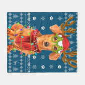 Oogzalig kerstfeest met kerstverlichting Dachshund Fleece Deken (Voorkant (Horizontaal))