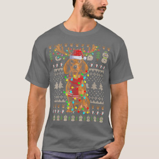 Oogzalig kerstfeest met kerstverlichting Dachshund T-shirt