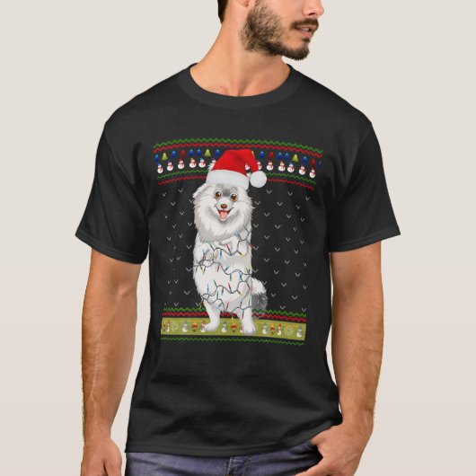 Oogzalig kerstlampje Coton De Tulear Dog T-shirt (Voorkant)