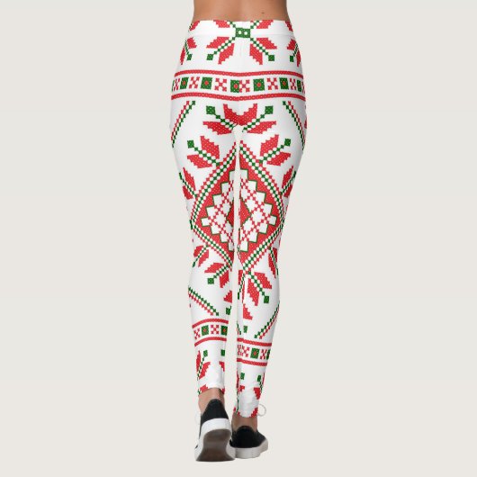 Oogzalig kerstpatroon leggings (Achterkant)